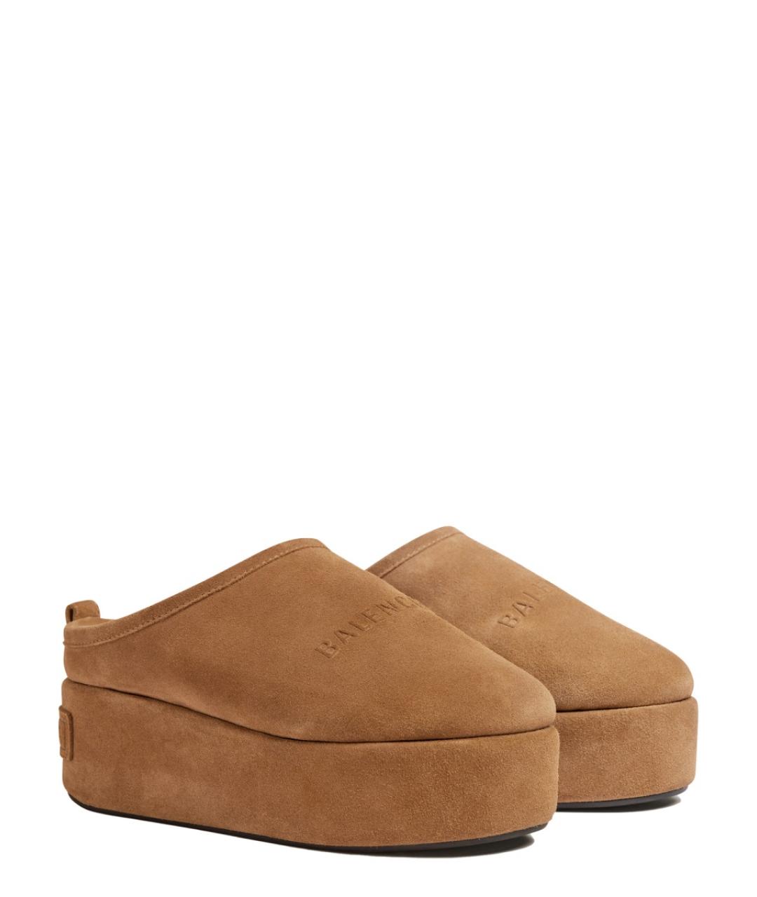 BALENCIAGA Коричневые замшевые мюли, фото 2