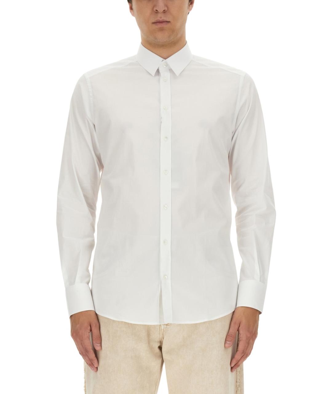 DOLCE&GABBANA Белая хлопковая классическая рубашка, фото 2