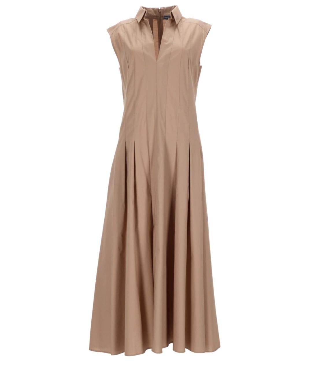 FAY Бежевое хлопковое повседневное платье, фото 1