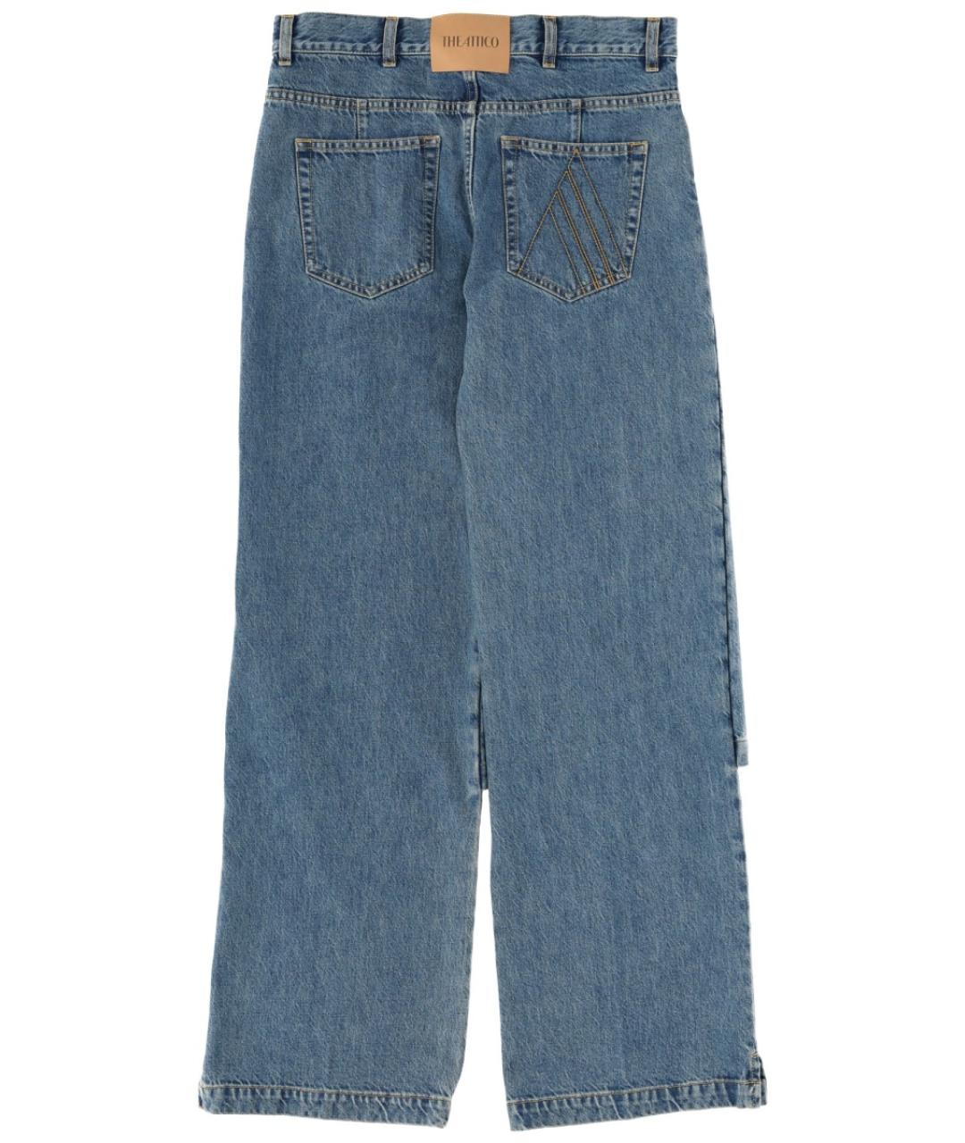 THE ATTICO Синие хлопковые прямые джинсы, фото 2
