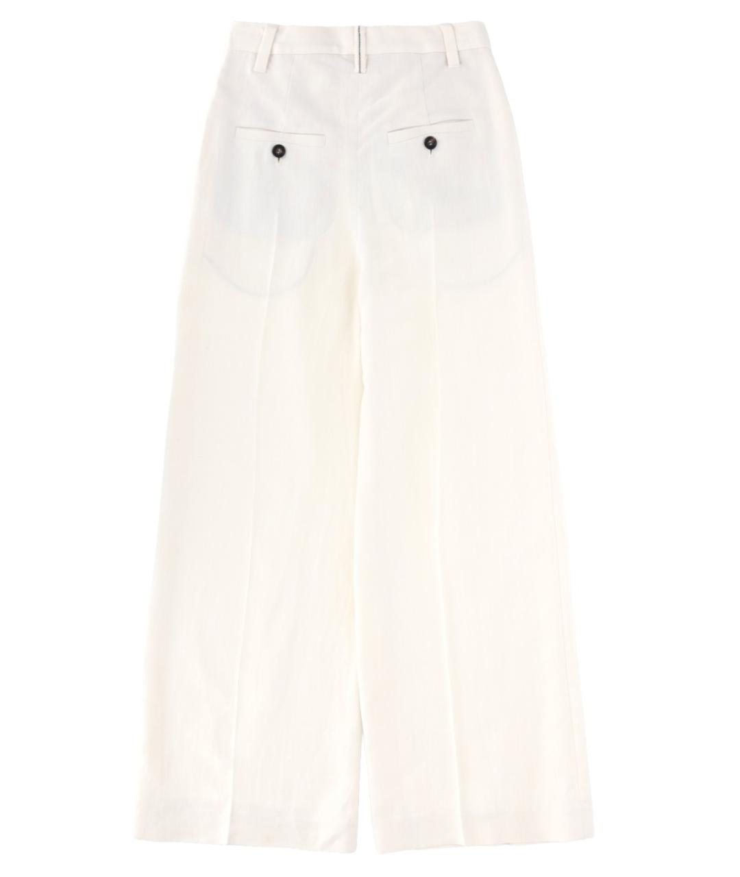 BRUNELLO CUCINELLI Белые вискозные брюки широкие, фото 2