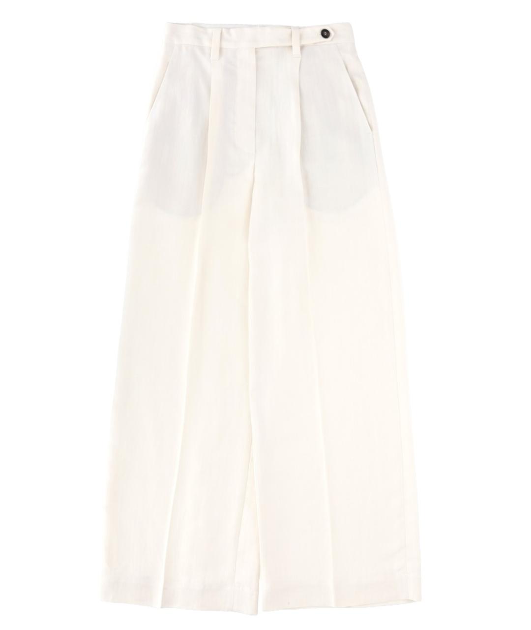BRUNELLO CUCINELLI Белые вискозные брюки широкие, фото 1