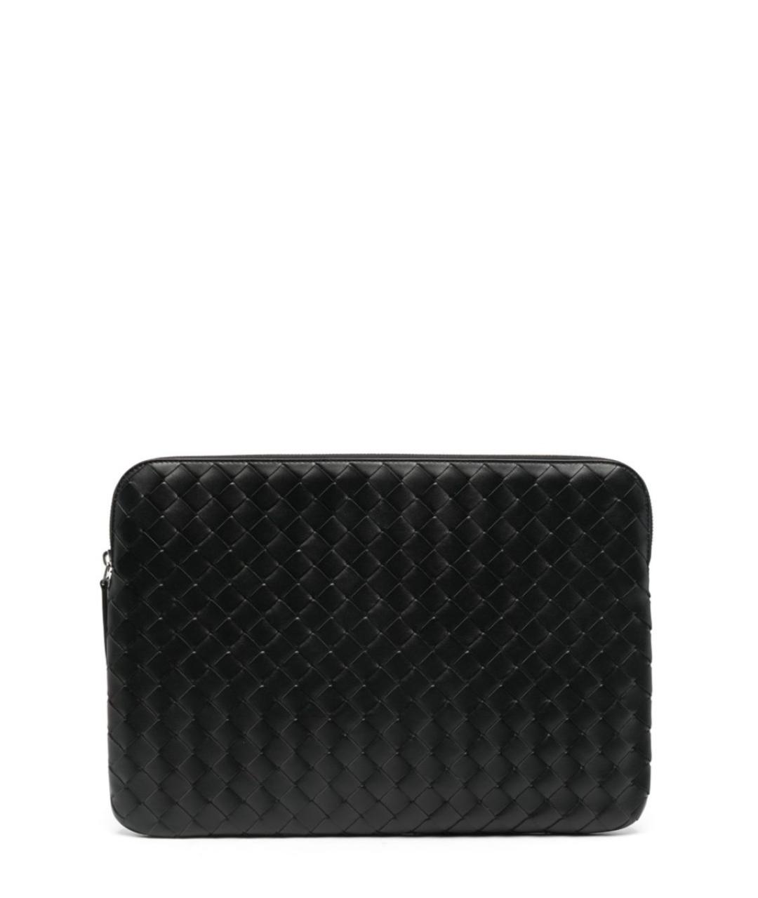 BOTTEGA VENETA Черная кожаная папка для документов, фото 1