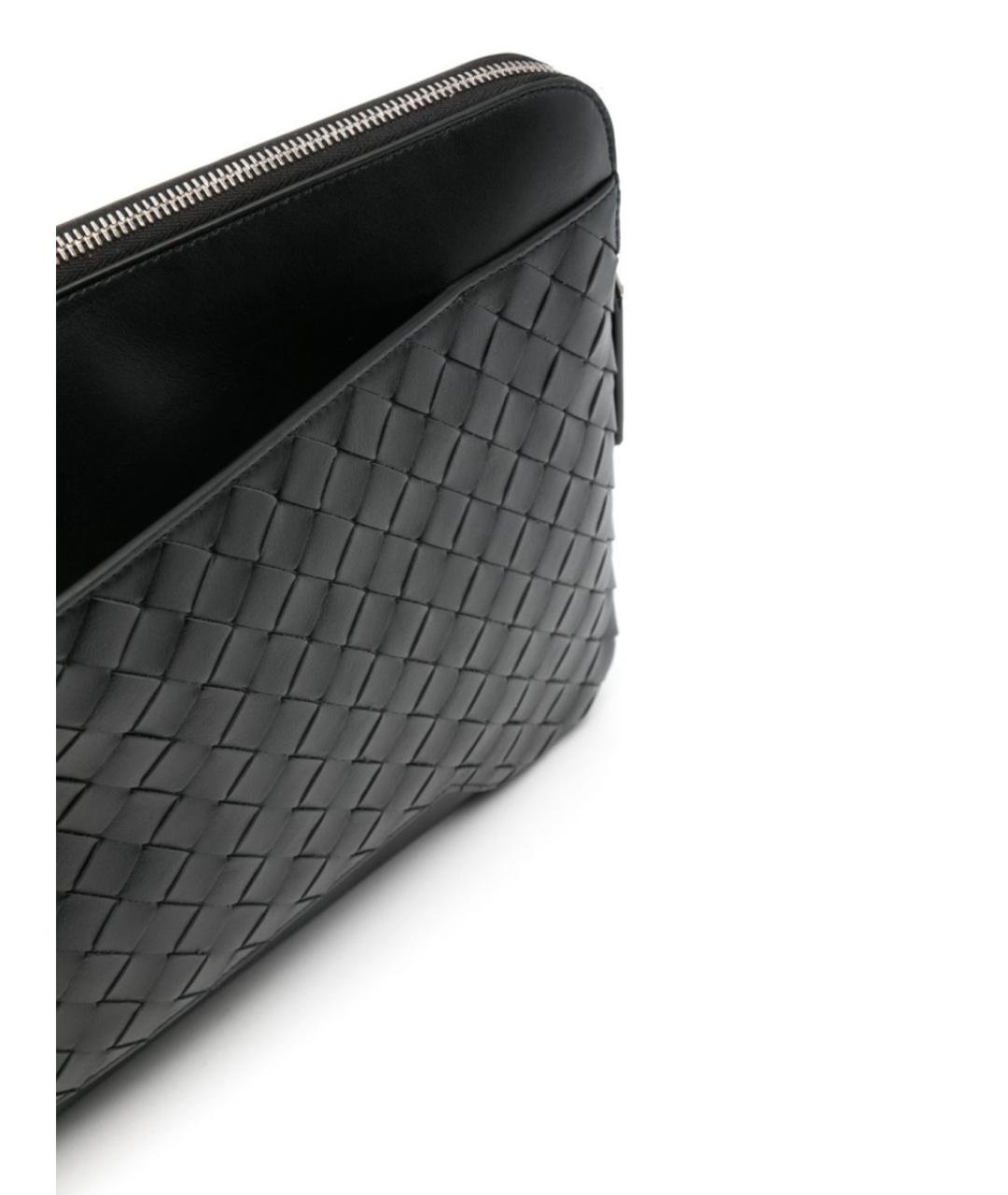 BOTTEGA VENETA Черная кожаная папка для документов, фото 3