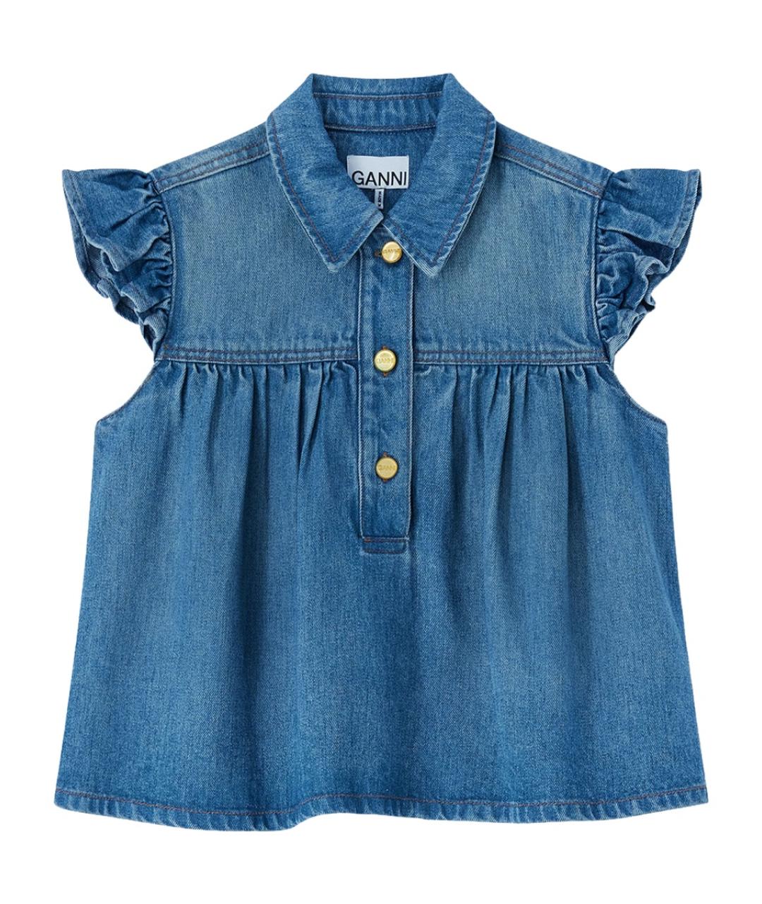 GANNI Синяя блузы, фото 1