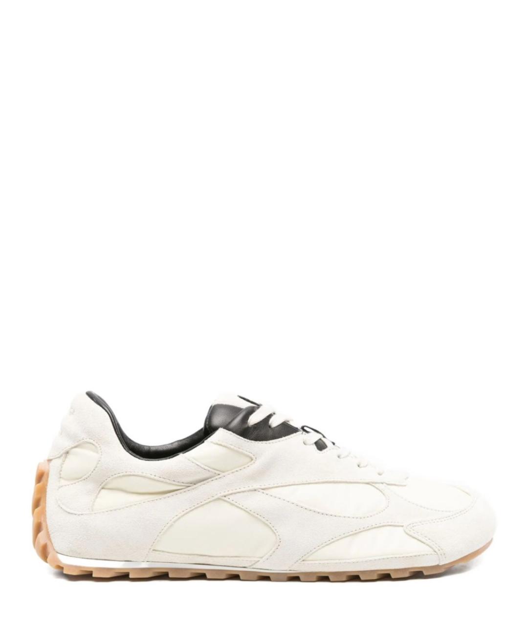 BOTTEGA VENETA Белые кожаные низкие кроссовки / кеды, фото 1