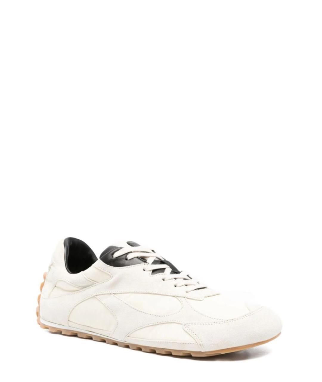 BOTTEGA VENETA Белые кожаные низкие кроссовки / кеды, фото 2