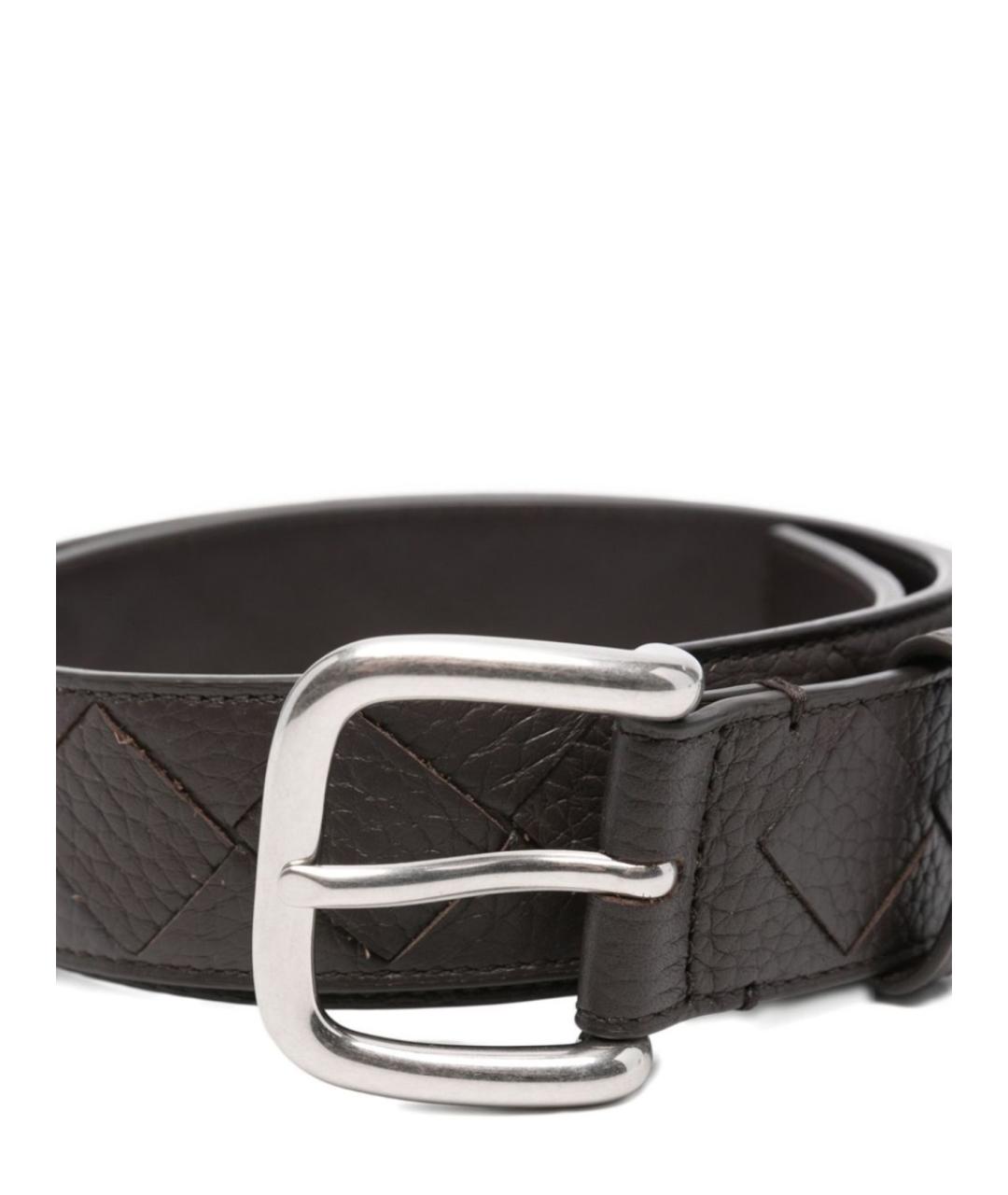 BOTTEGA VENETA Коричневый кожаный ремень, фото 3