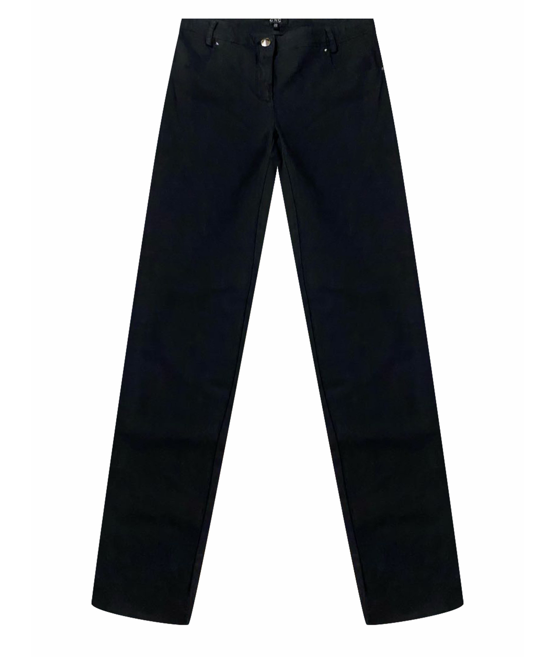 COSTUME NATIONAL Черные хлопко-эластановые прямые брюки, фото 1