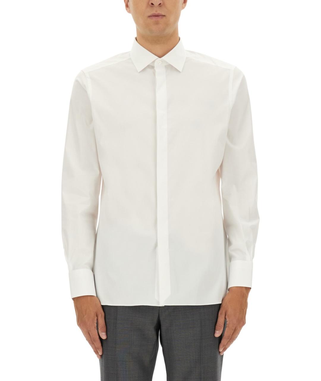 ZEGNA Белая хлопковая классическая рубашка, фото 1