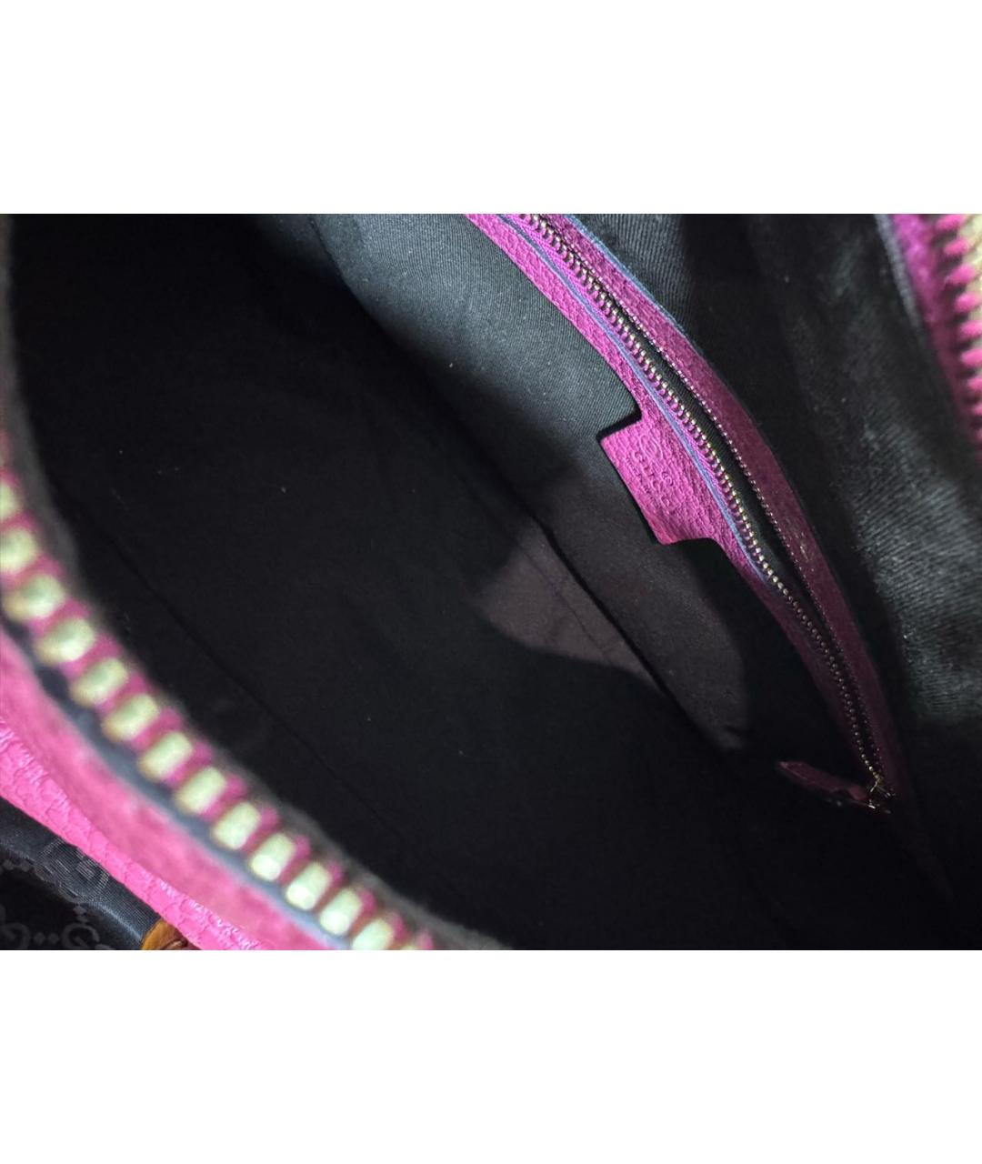 GUCCI Розовая кожаная сумка с короткими ручками, фото 4