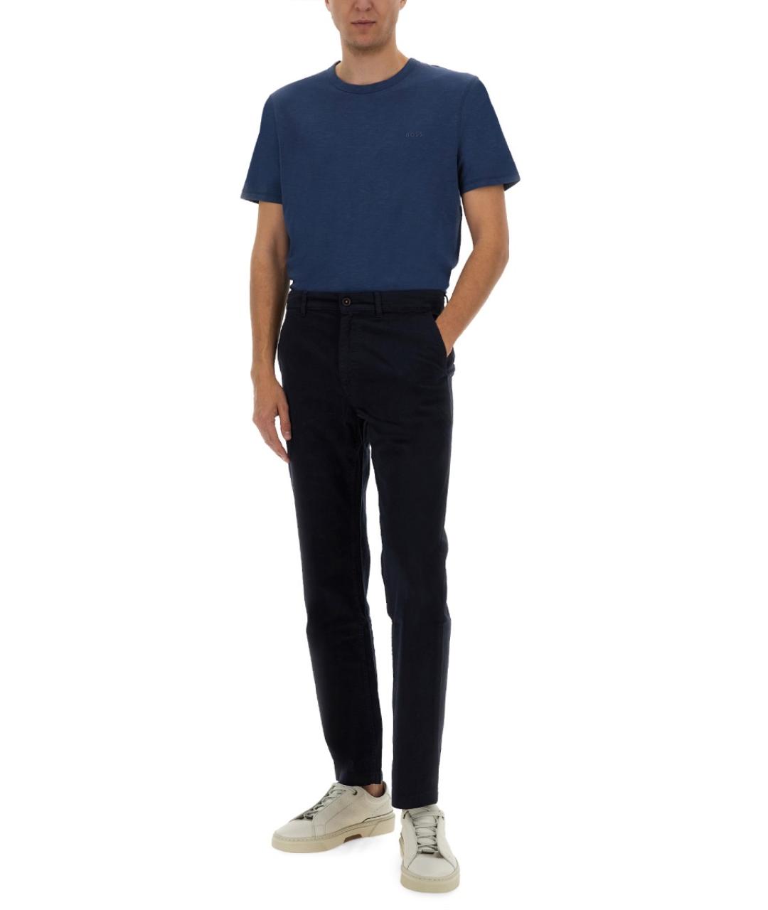 HUGO BOSS Синие хлопковые повседневные брюки, фото 2