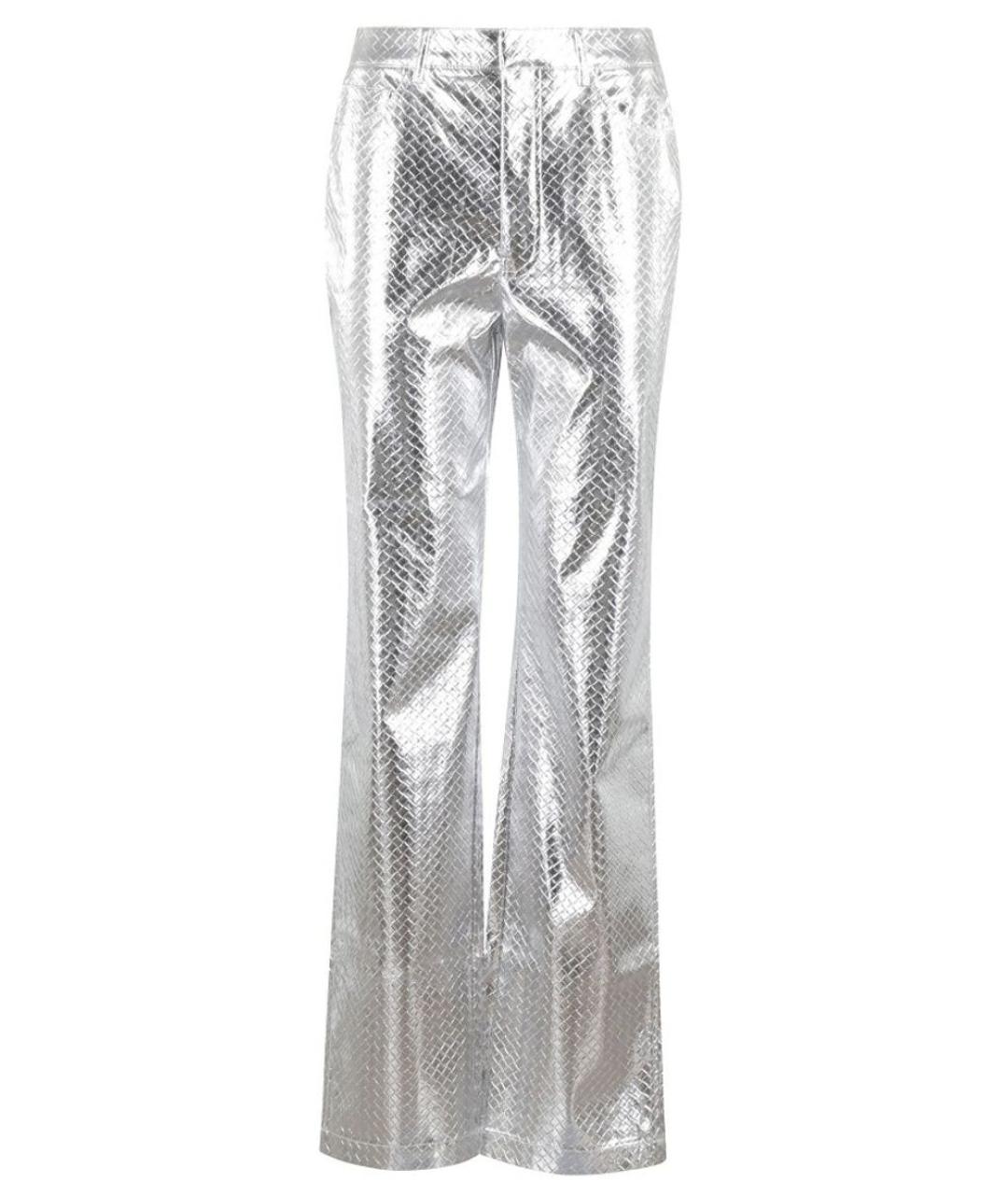 ROTATE Серебряные полиэстеровые прямые брюки, фото 1