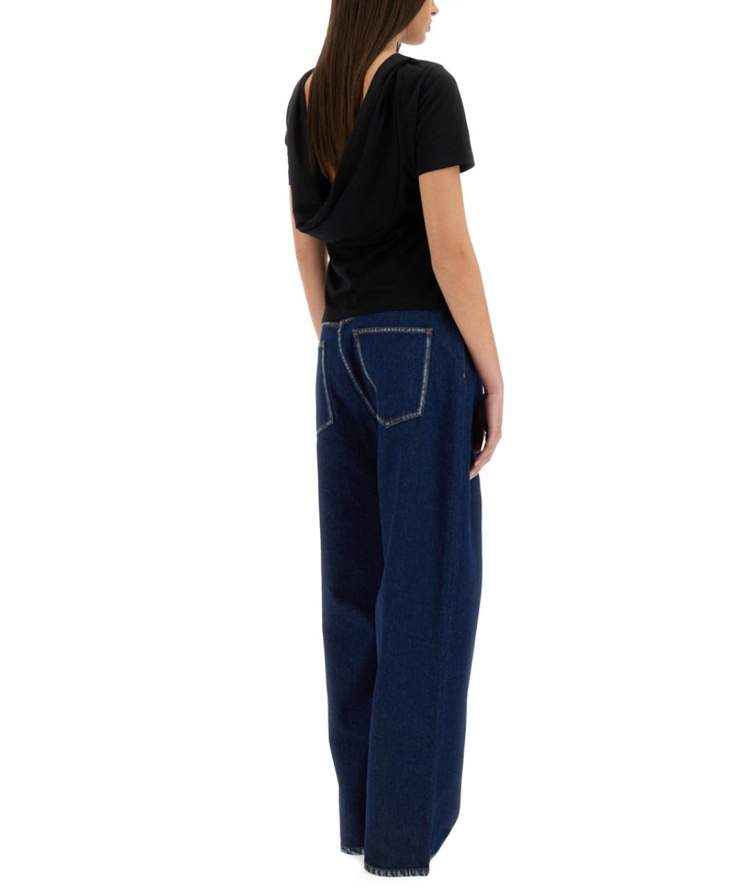 NINA RICCI Синие хлопковые прямые джинсы, фото 2