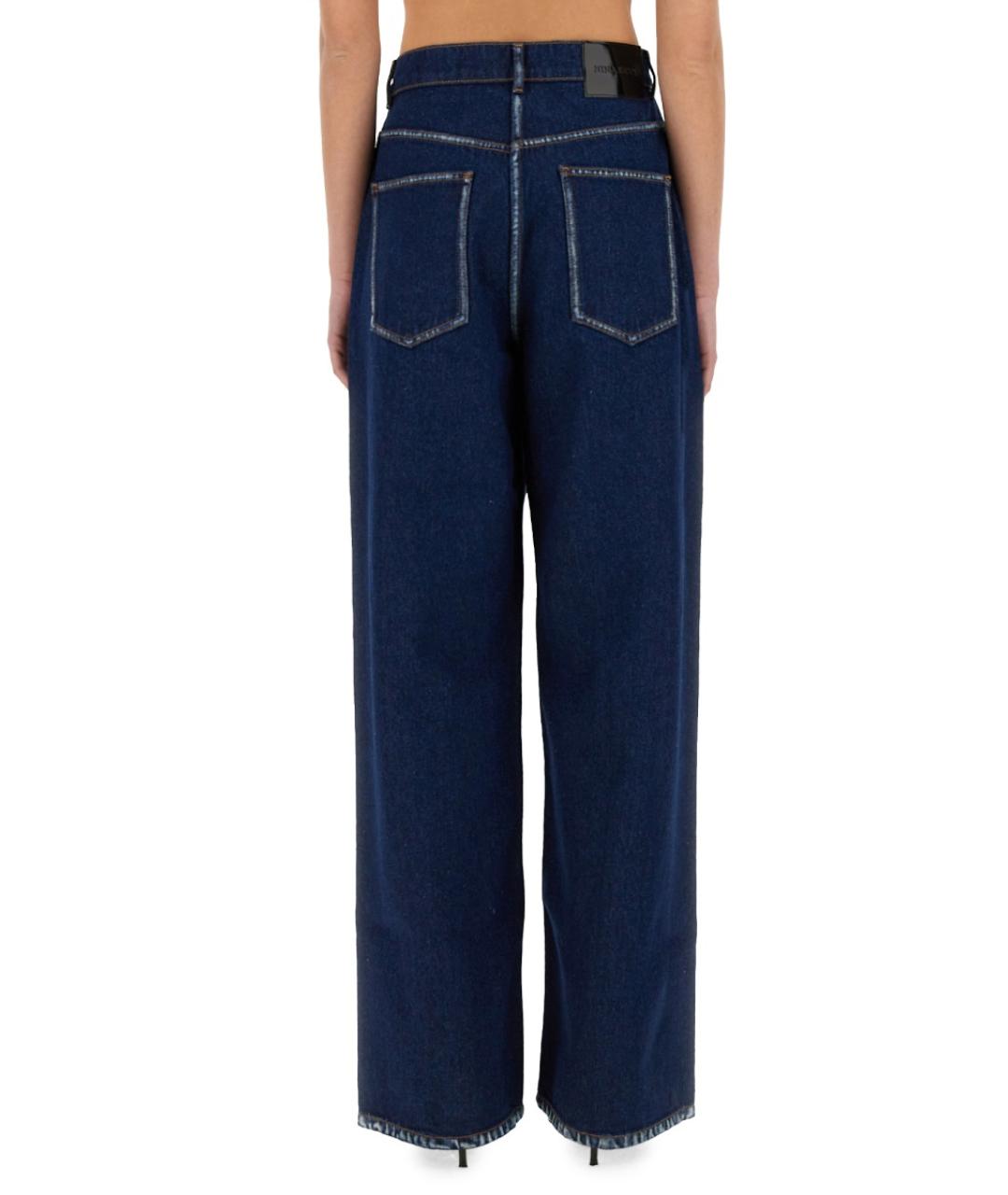 NINA RICCI Синие хлопковые прямые джинсы, фото 3