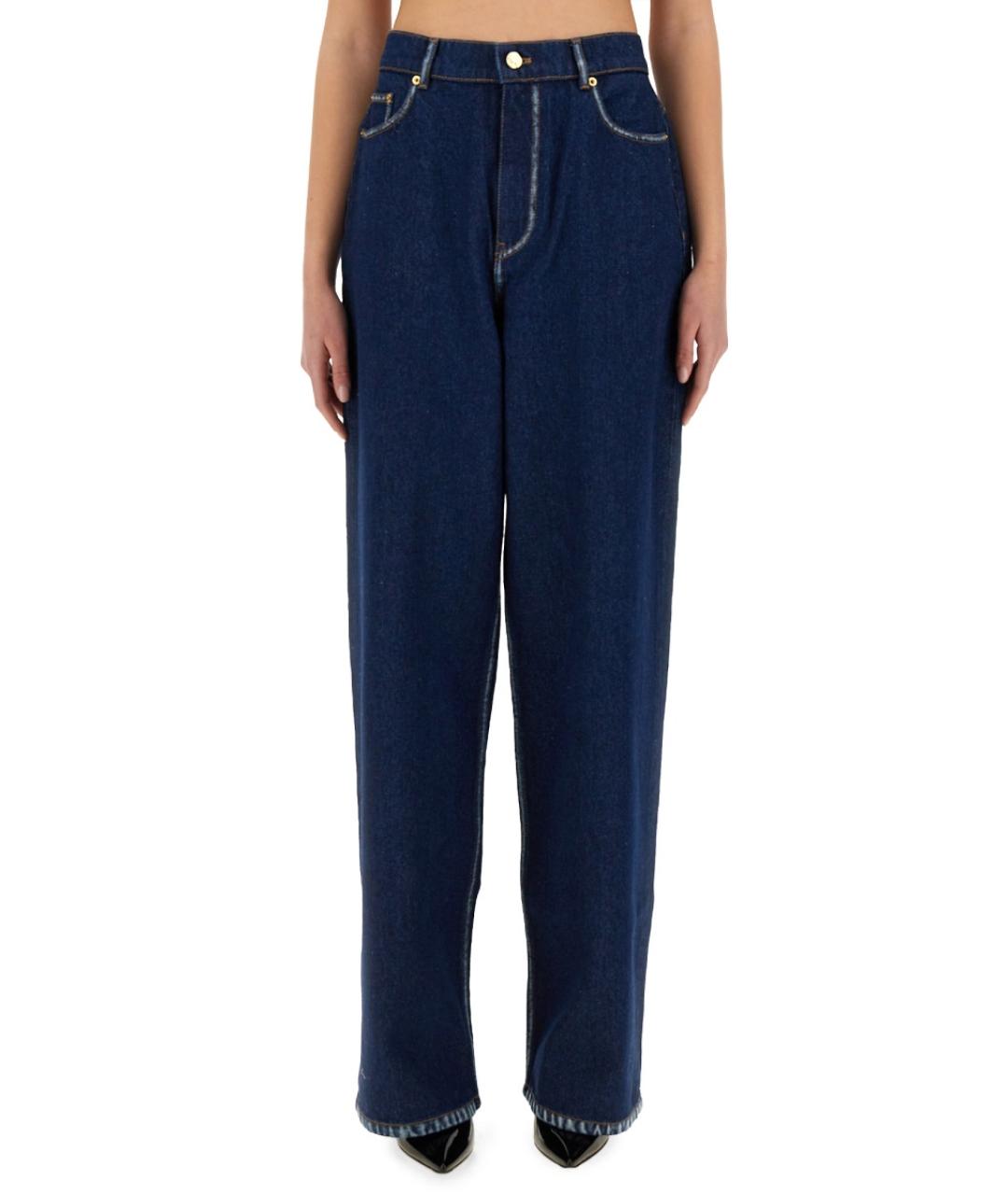 NINA RICCI Синие хлопковые прямые джинсы, фото 5