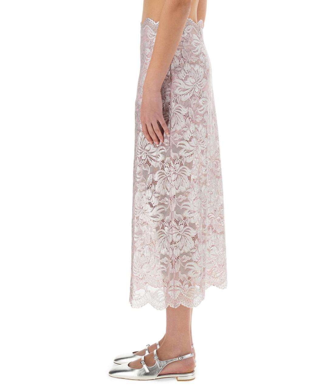 PACO RABANNE Розовая полиамидовая юбка макси, фото 4
