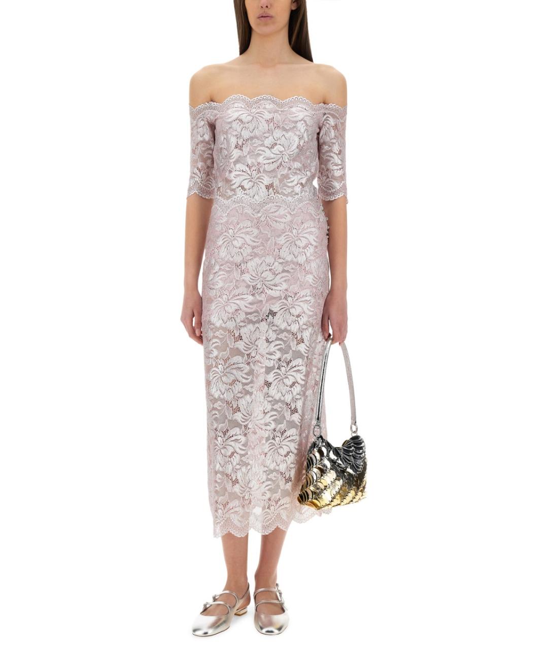 PACO RABANNE Розовая полиамидовая юбка макси, фото 2