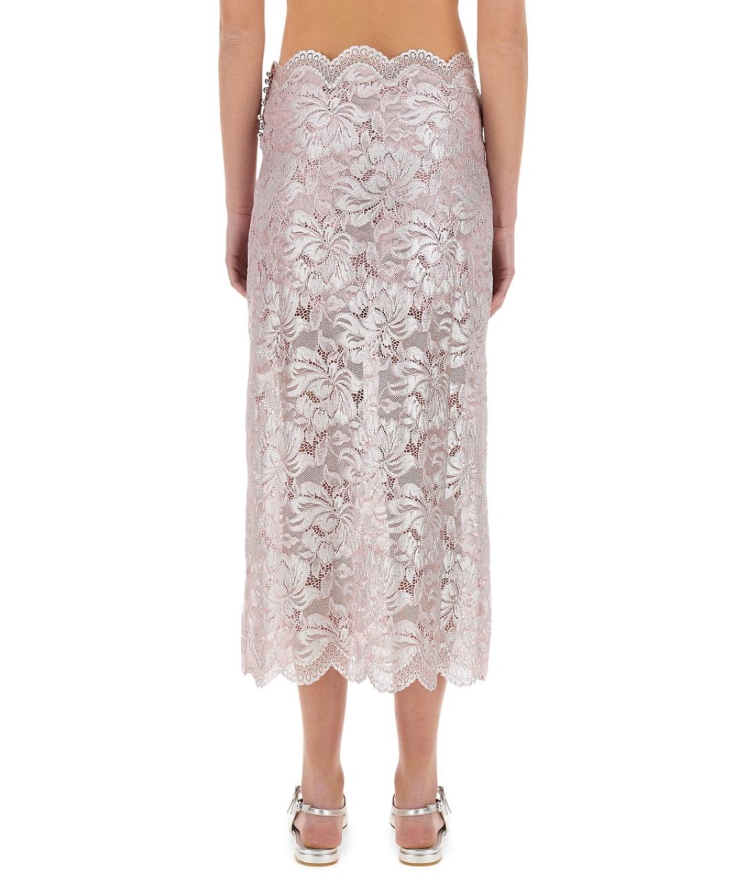PACO RABANNE Розовая полиамидовая юбка макси, фото 3
