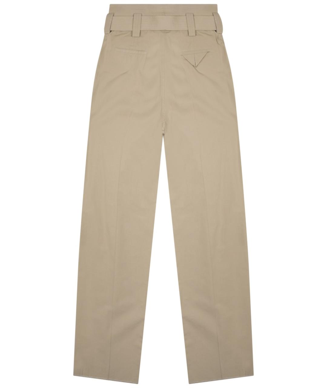 BOTTEGA VENETA Бежевые хлопковые прямые брюки, фото 2