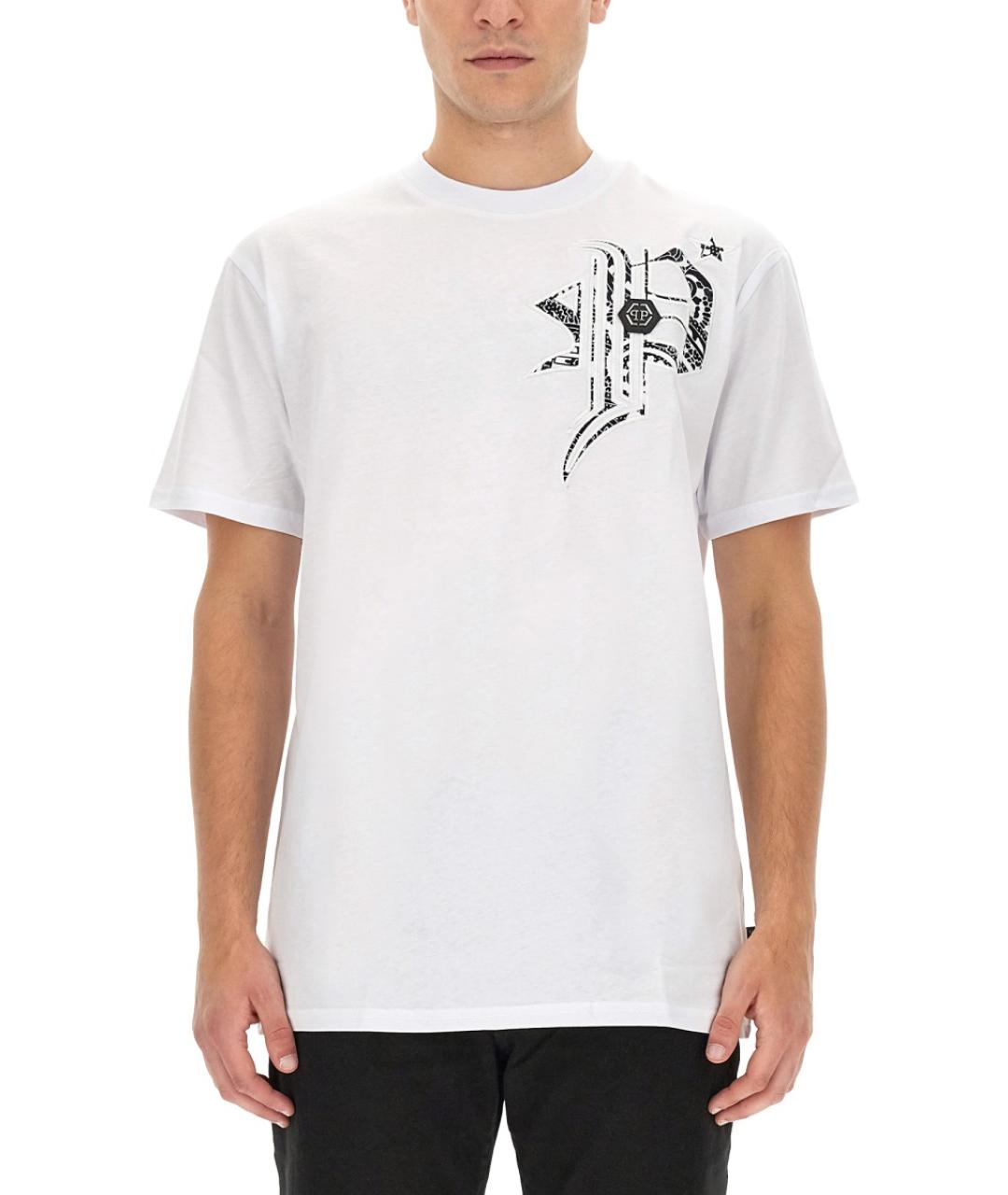 PHILIPP PLEIN Белая хлопковая футболка, фото 5