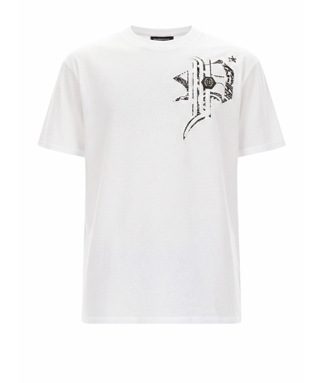 PHILIPP PLEIN Белая хлопковая футболка, фото 1