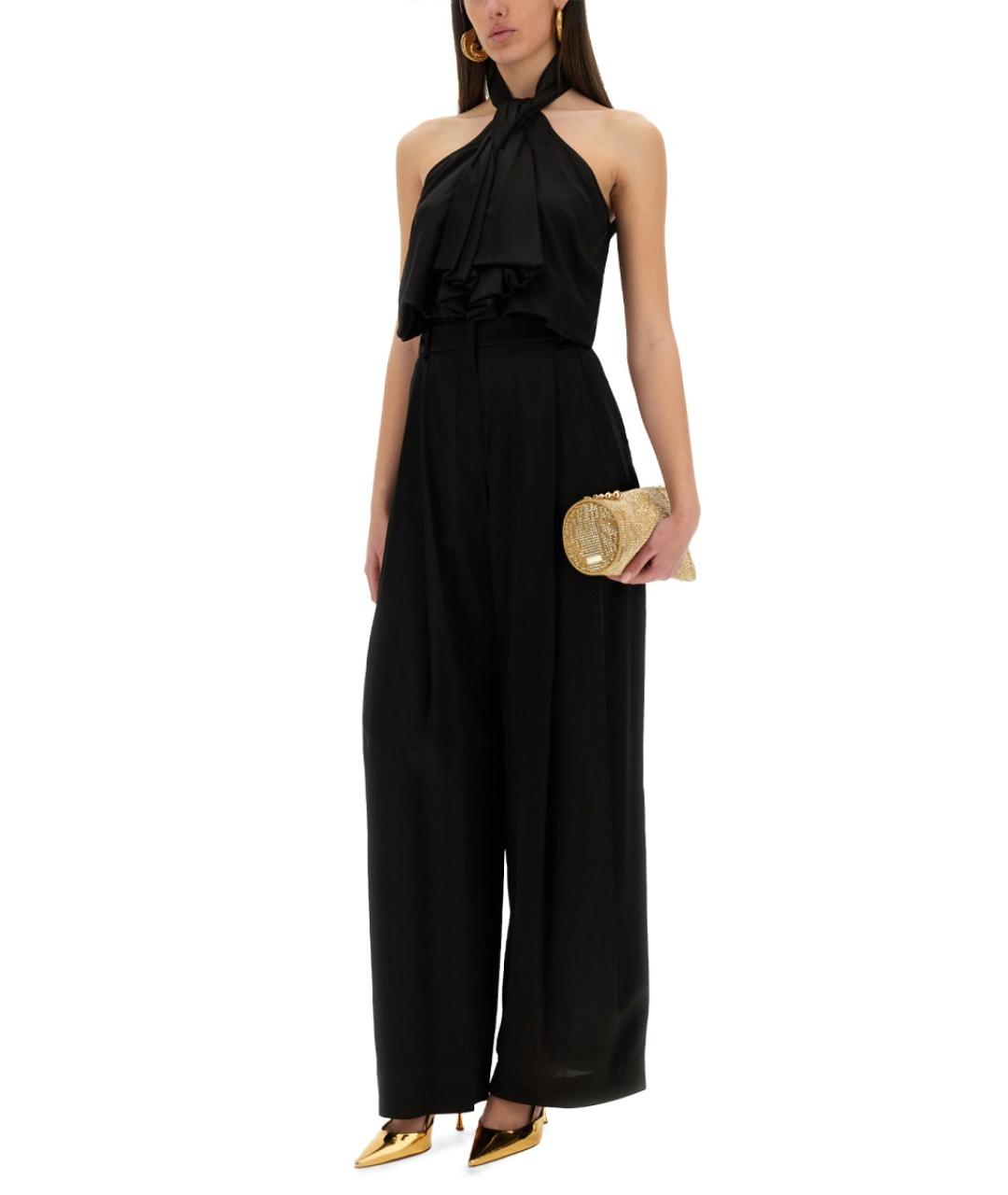 NINA RICCI Черные вискозные прямые брюки, фото 2