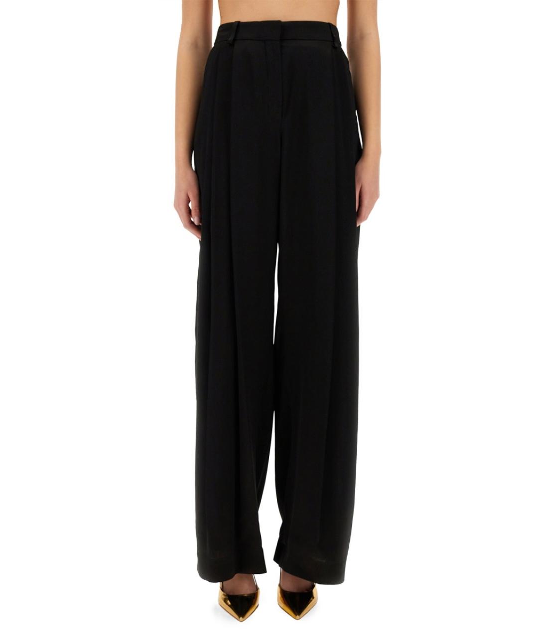 NINA RICCI Черные вискозные прямые брюки, фото 5