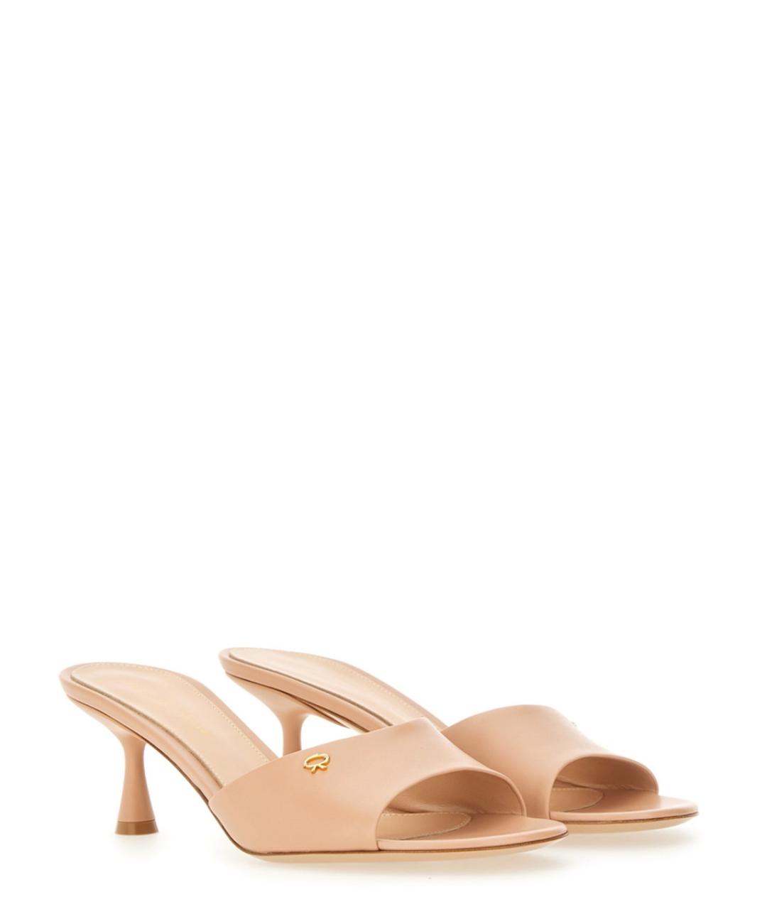 GIANVITO ROSSI Бежевые кожаные мюли, фото 2