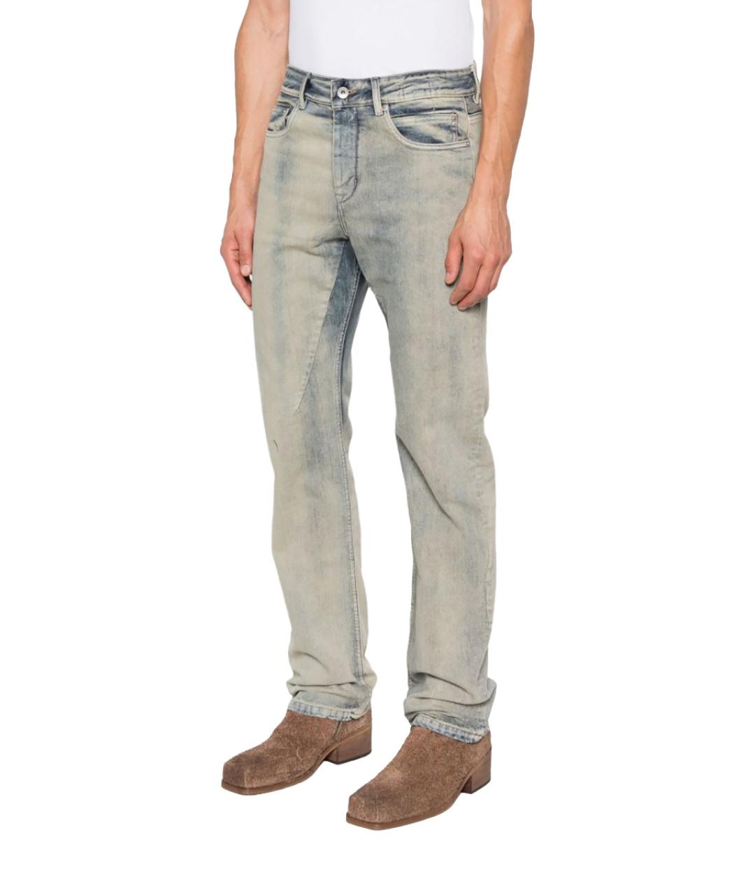 RICK OWENS DRKSHDW Синие хлопковые прямые джинсы, фото 4