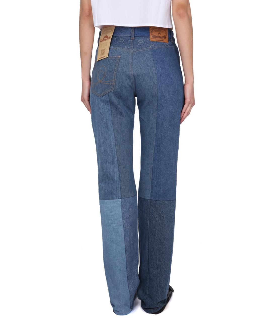 MARINE SERRE Синие хлопковые прямые джинсы, фото 4