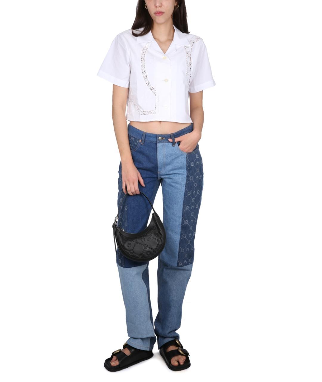 MARINE SERRE Синие хлопковые прямые джинсы, фото 2