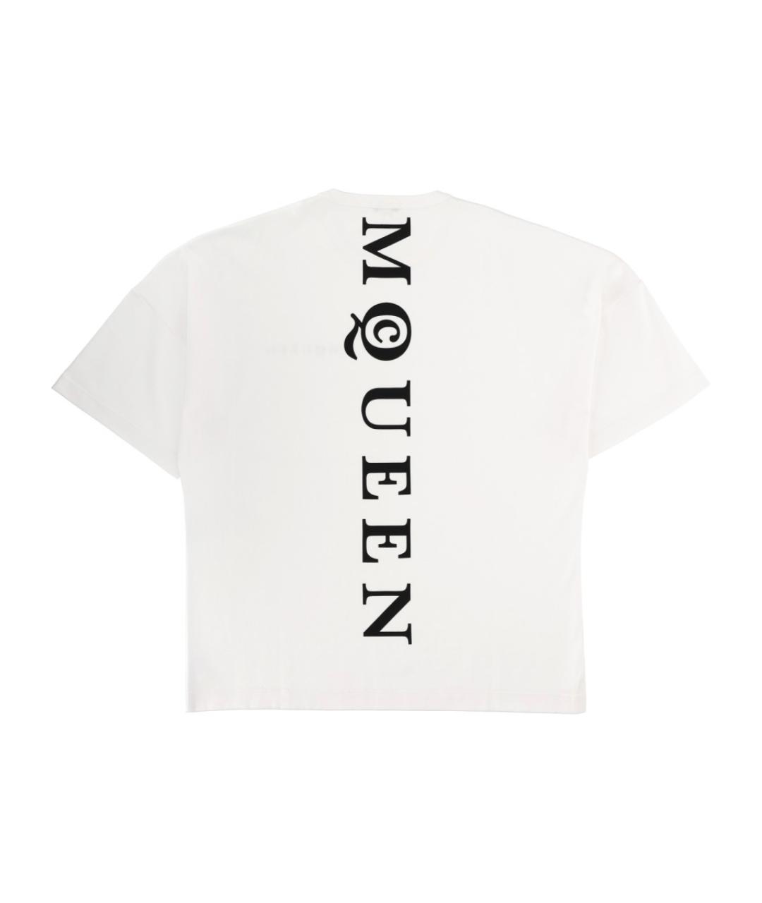 ALEXANDER MCQUEEN Белая хлопковая футболка, фото 2