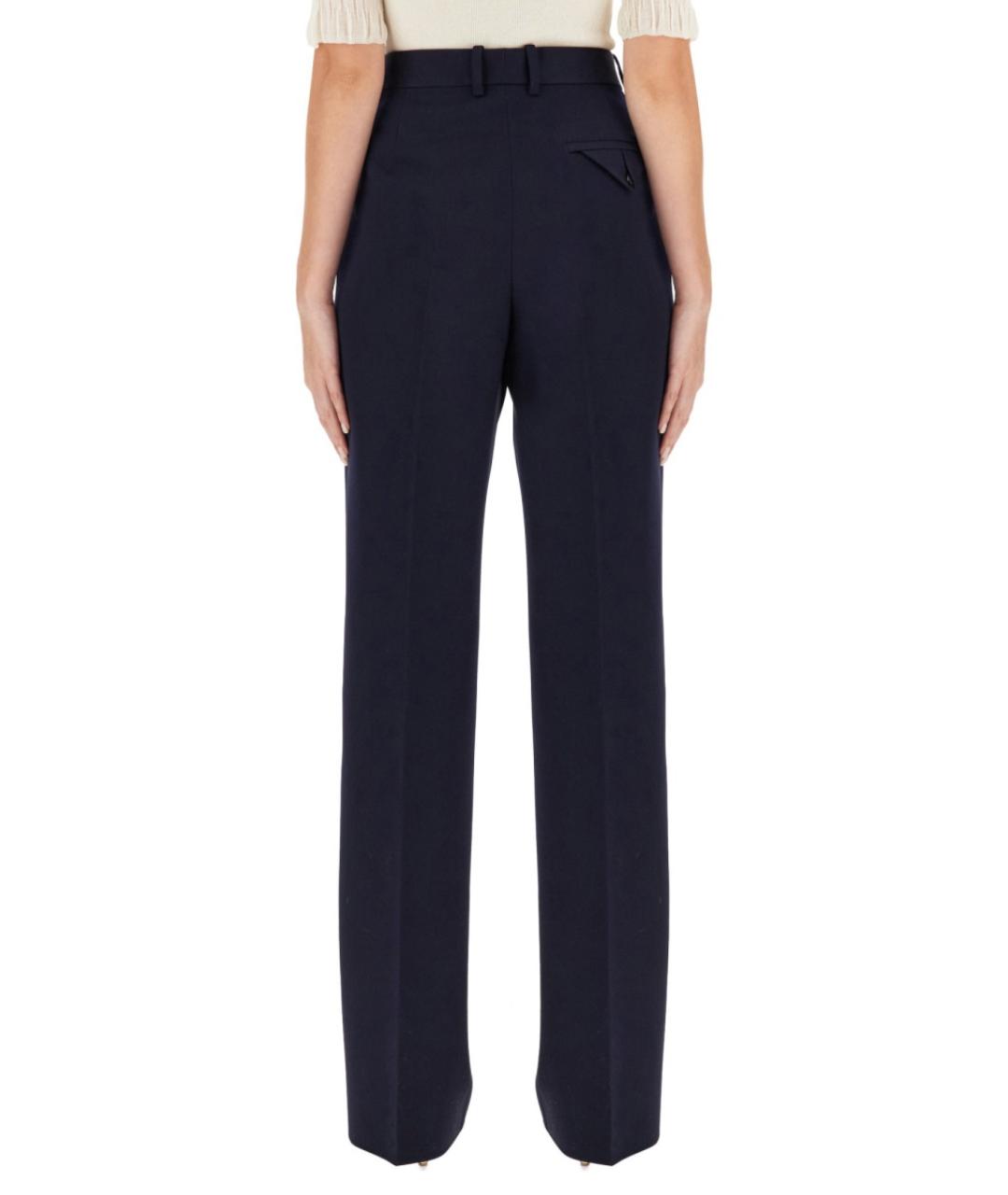 BOTTEGA VENETA Синие шерстяные прямые брюки, фото 4