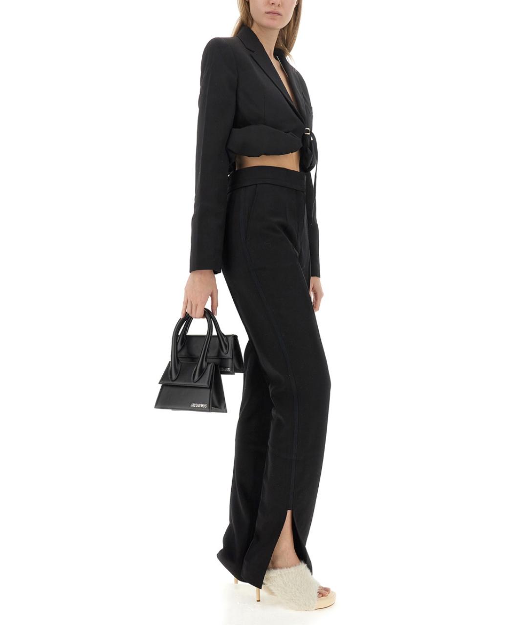 JACQUEMUS Черные шерстяные брюки узкие, фото 3