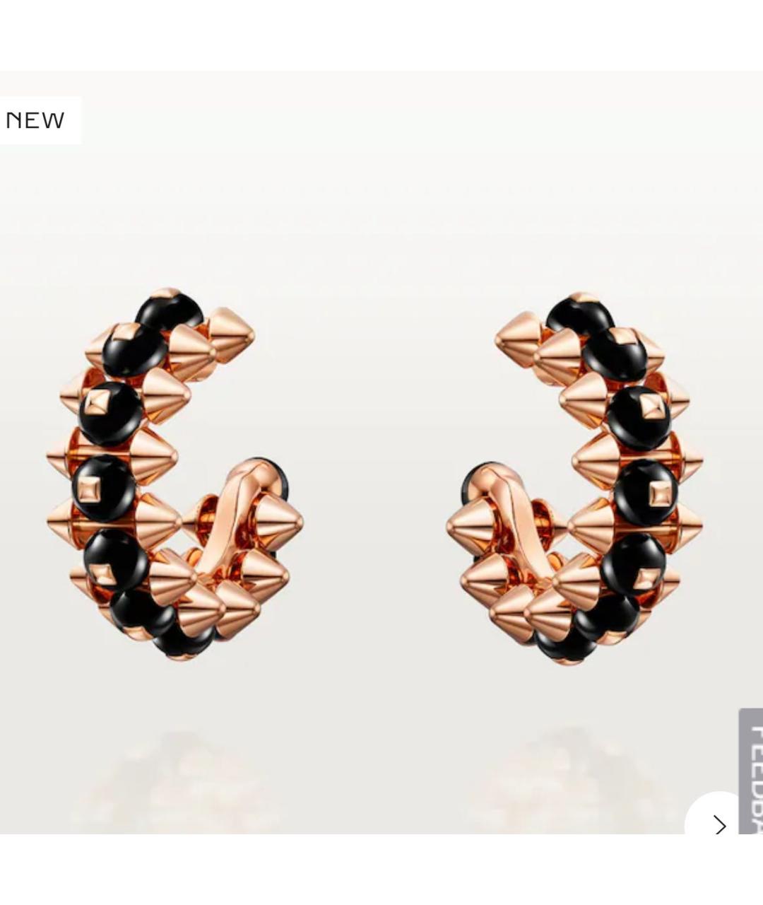 CARTIER Черные серьги из розового золота, фото 4