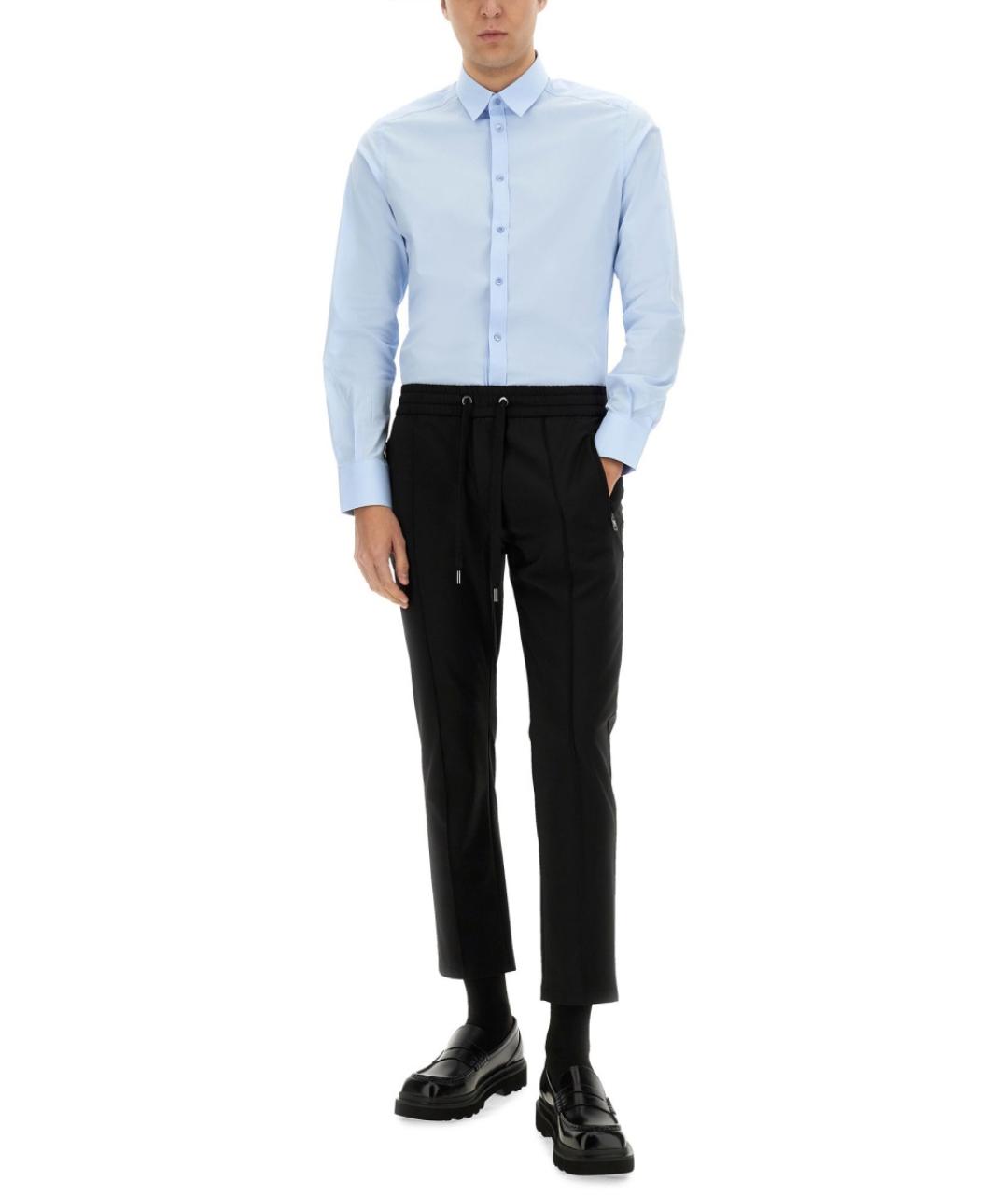 DOLCE&GABBANA Голубая хлопковая классическая рубашка, фото 2