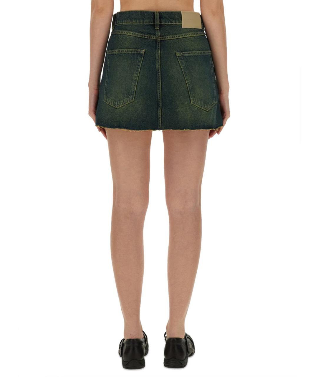 OUR LEGACY Зеленая хлопковая юбка мини, фото 3