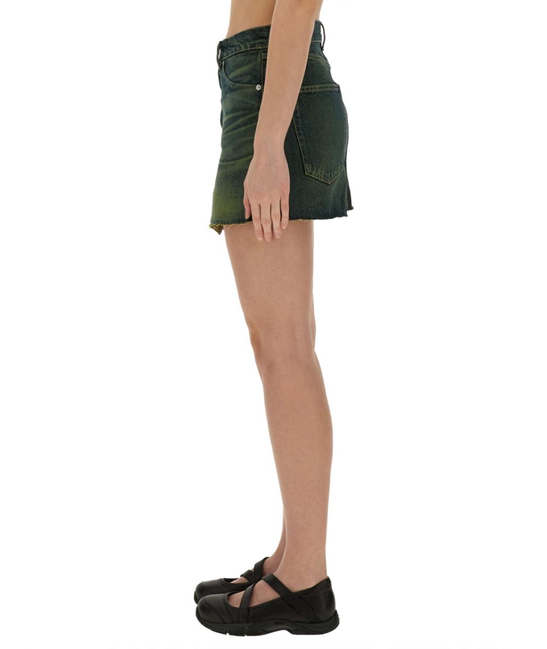 OUR LEGACY Зеленая хлопковая юбка мини, фото 4