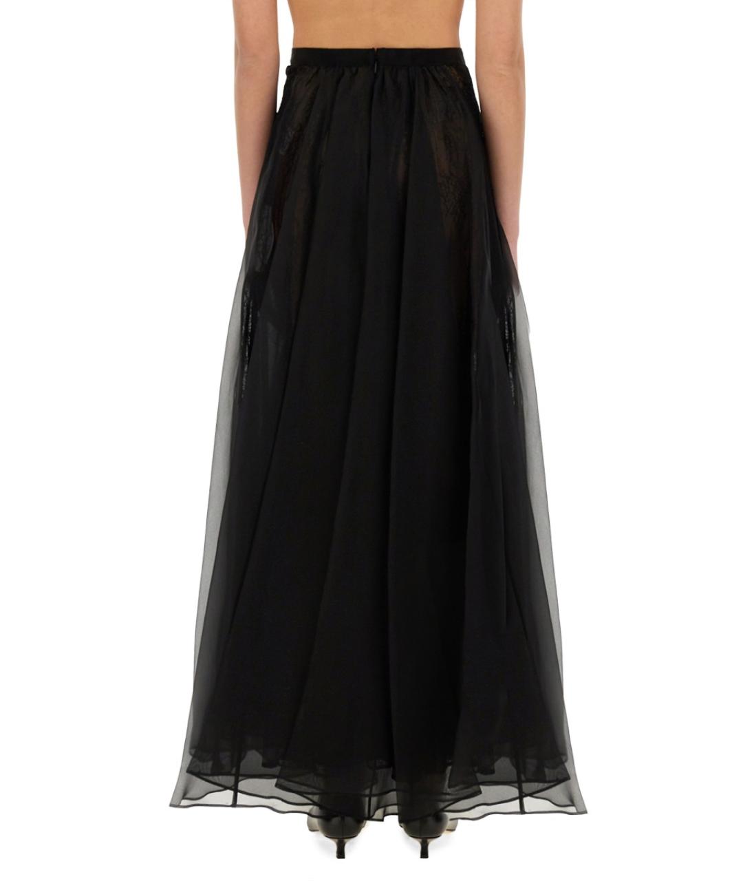 NINA RICCI Черная шелковая юбка макси, фото 4