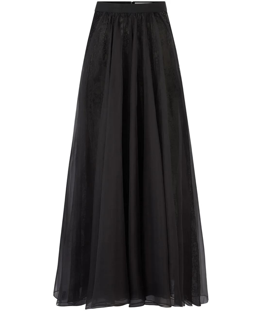 NINA RICCI Черная шелковая юбка макси, фото 1