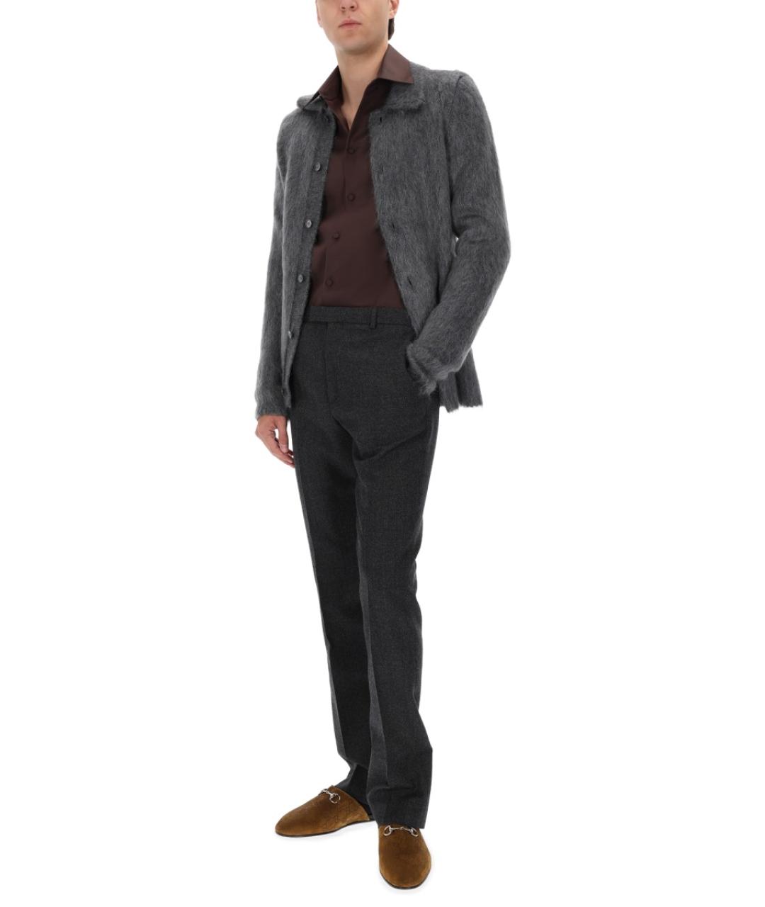 GUCCI Серый шерстяной кардиган, фото 2