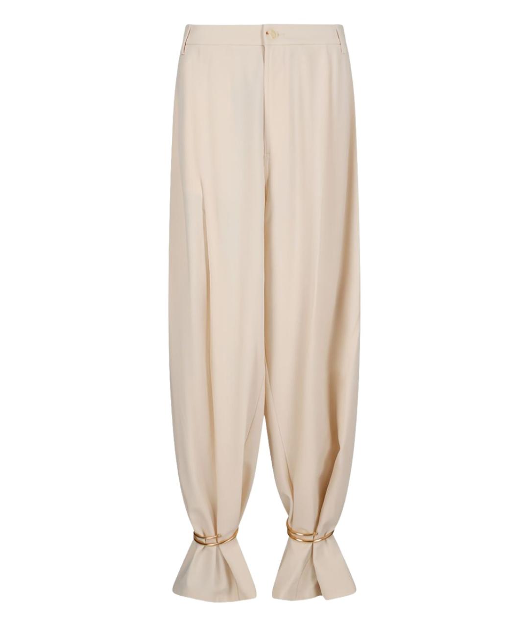 DARKPARK Бежевые полиэстеровые прямые брюки, фото 1