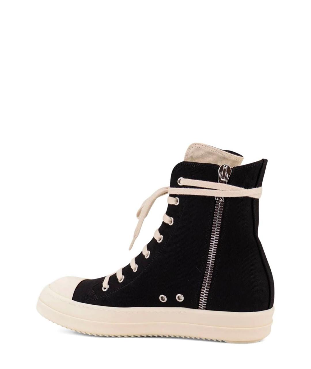 RICK OWENS DRKSHDW Черные текстильные высокие кроссовки / кеды, фото 3