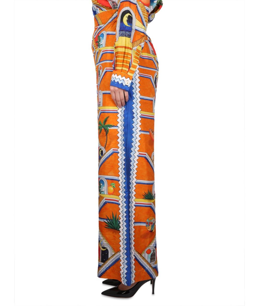 CASABLANCA Мульти шелковые прямые брюки, фото 3