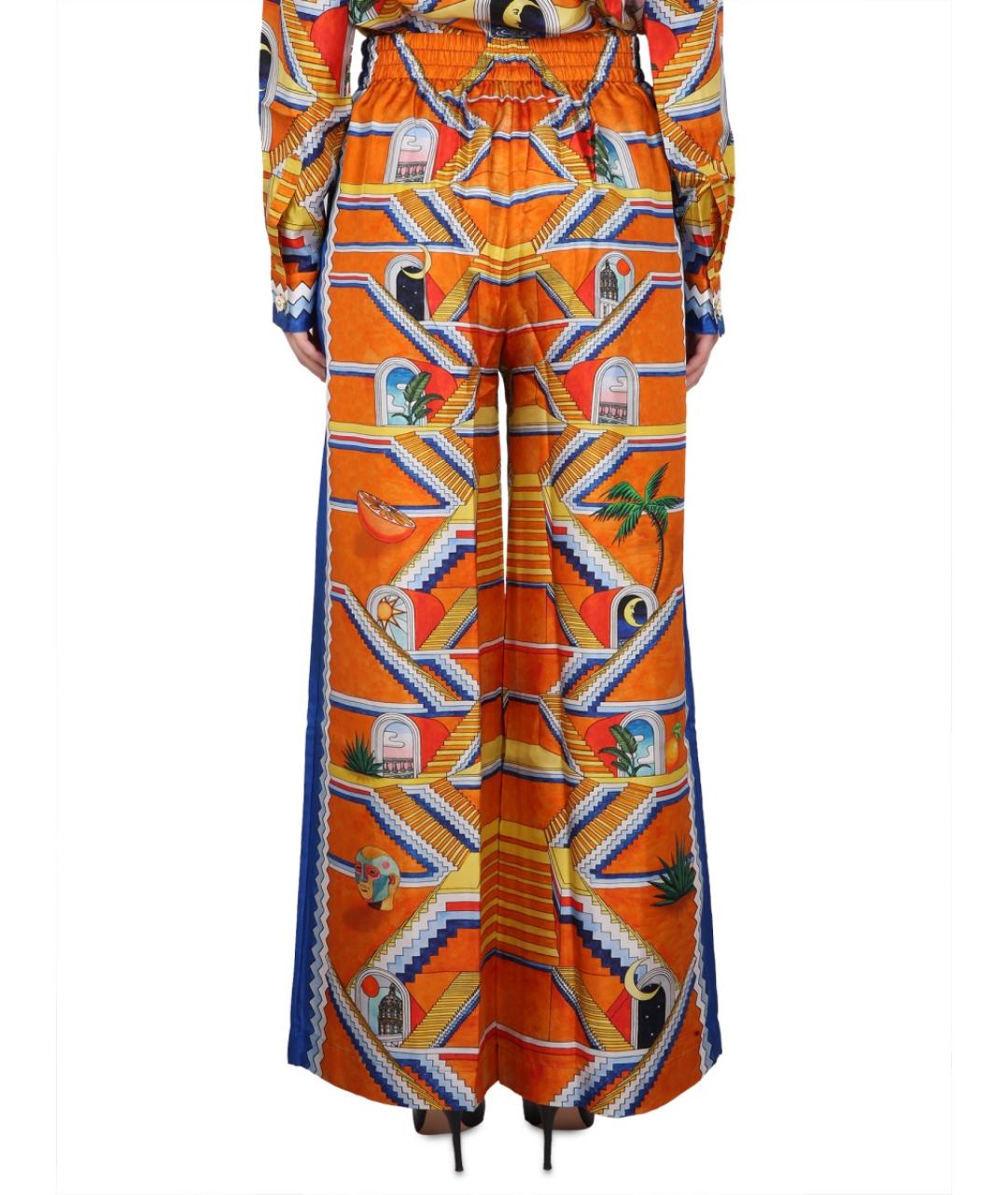 CASABLANCA Мульти шелковые прямые брюки, фото 4