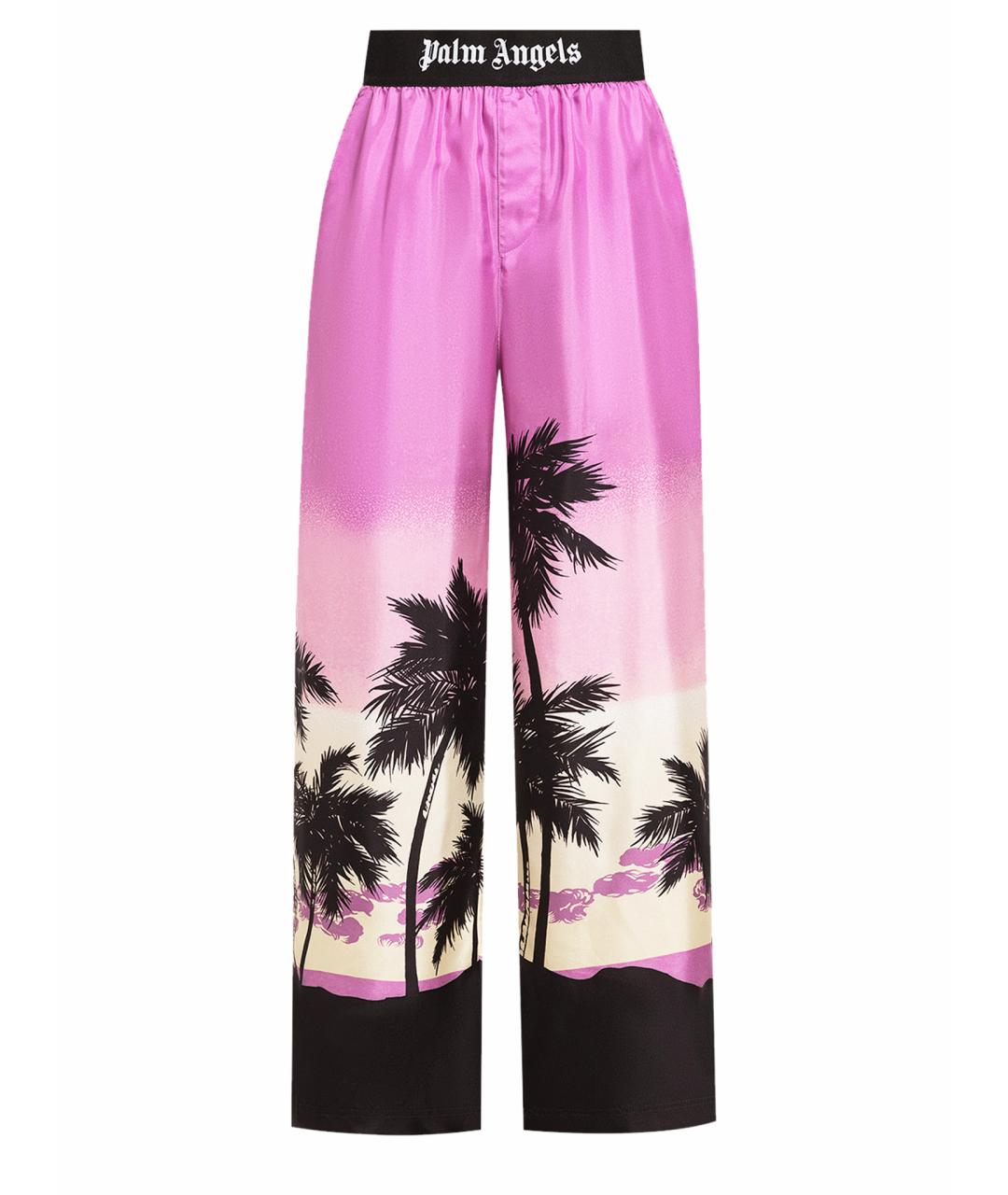 PALM ANGELS Фиолетовые полиэстеровые прямые брюки, фото 1