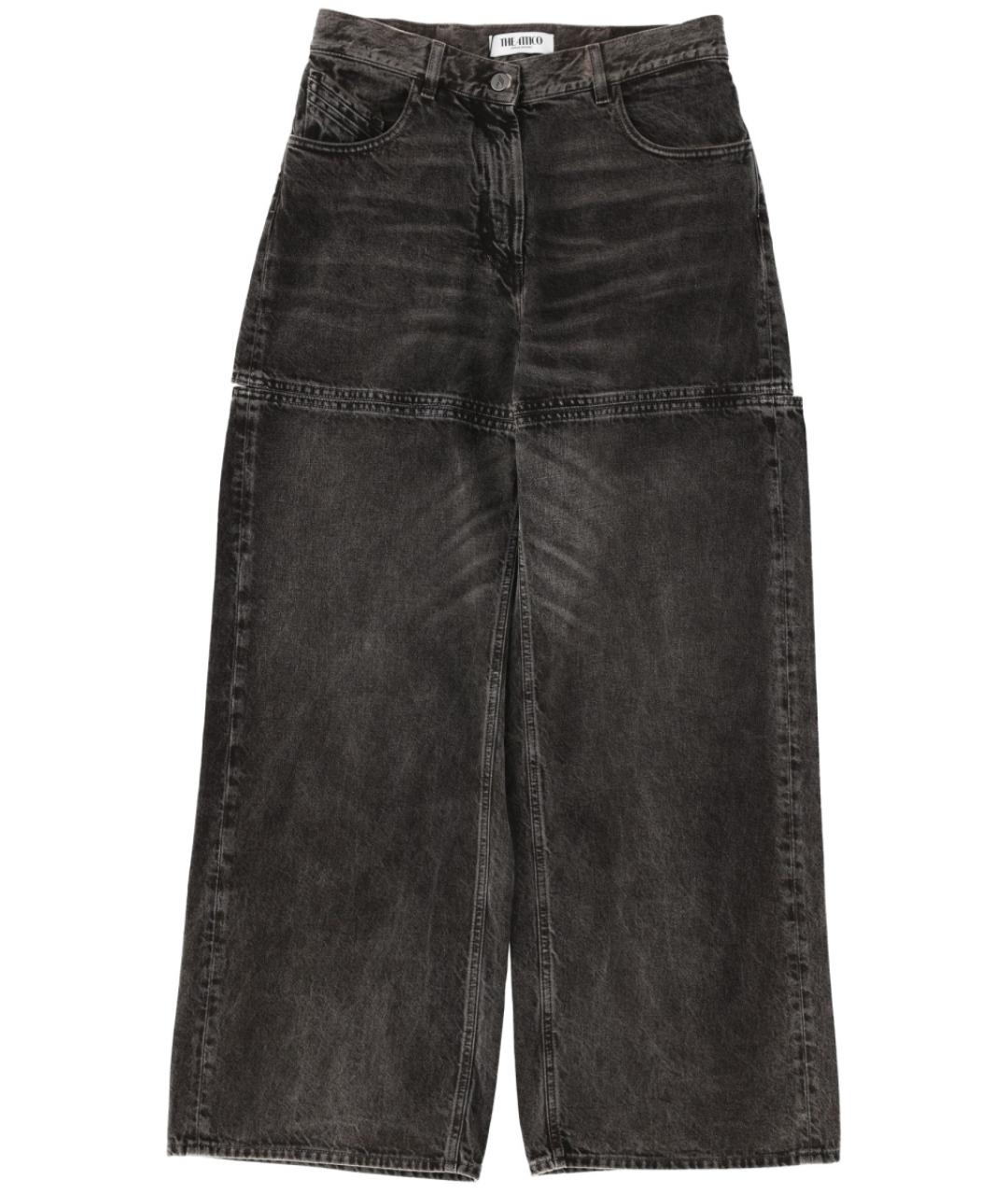 THE ATTICO Черные хлопковые прямые джинсы, фото 1