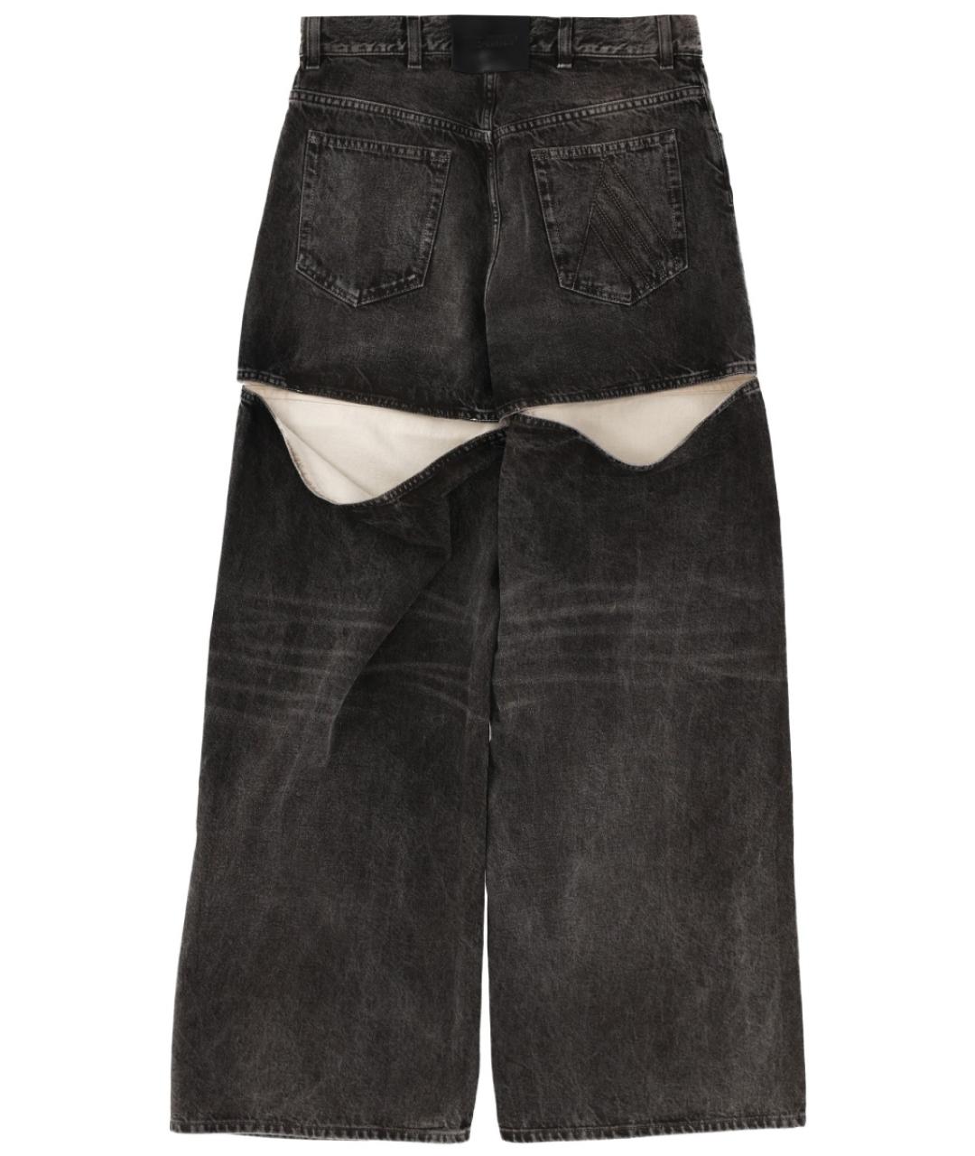 THE ATTICO Черные хлопковые прямые джинсы, фото 2