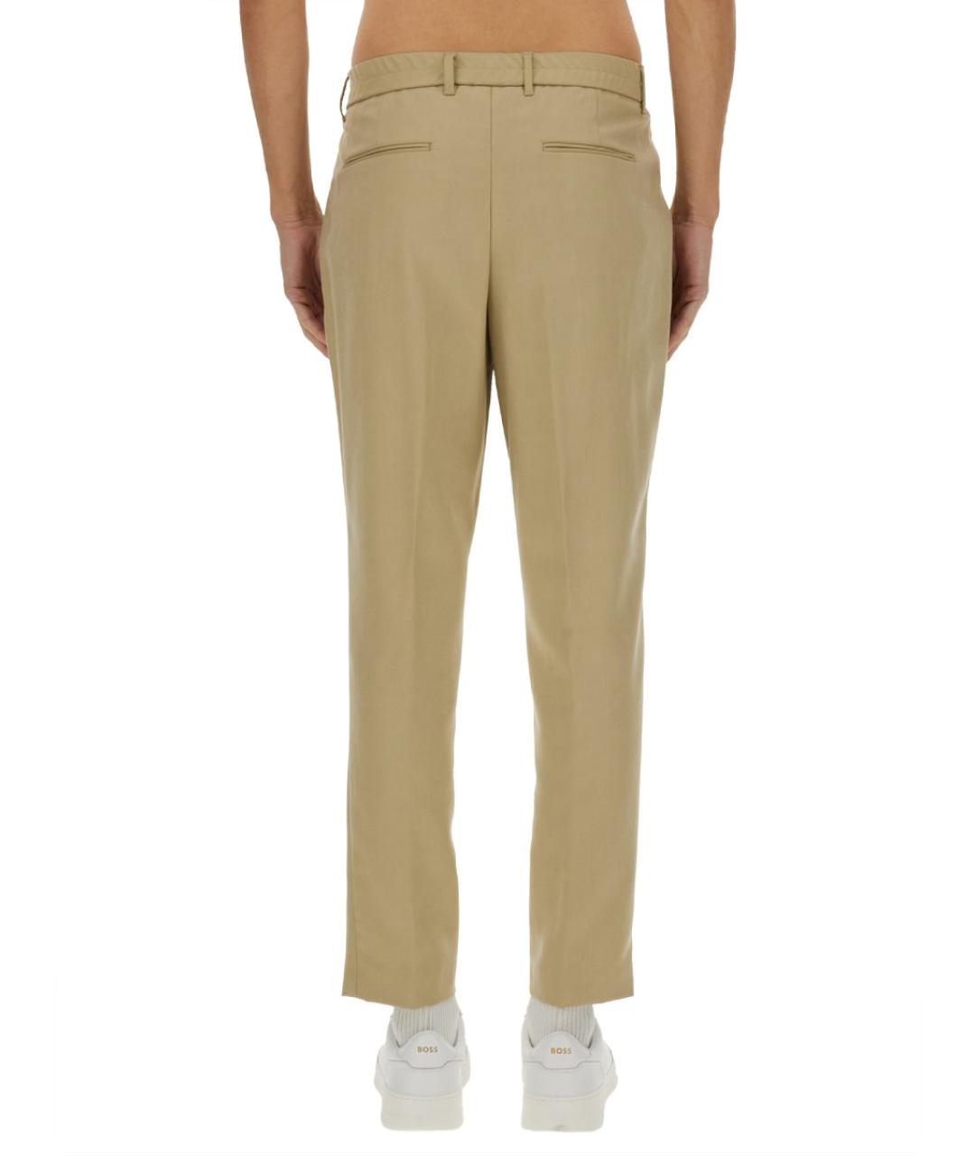 HUGO BOSS Бежевые хлопковые повседневные брюки, фото 3